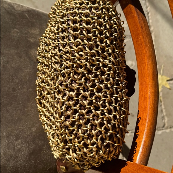 Michael Kors Collection Chain Mail Gold Links & Brown Leather shoulder handbag. - Picture 7 of 10